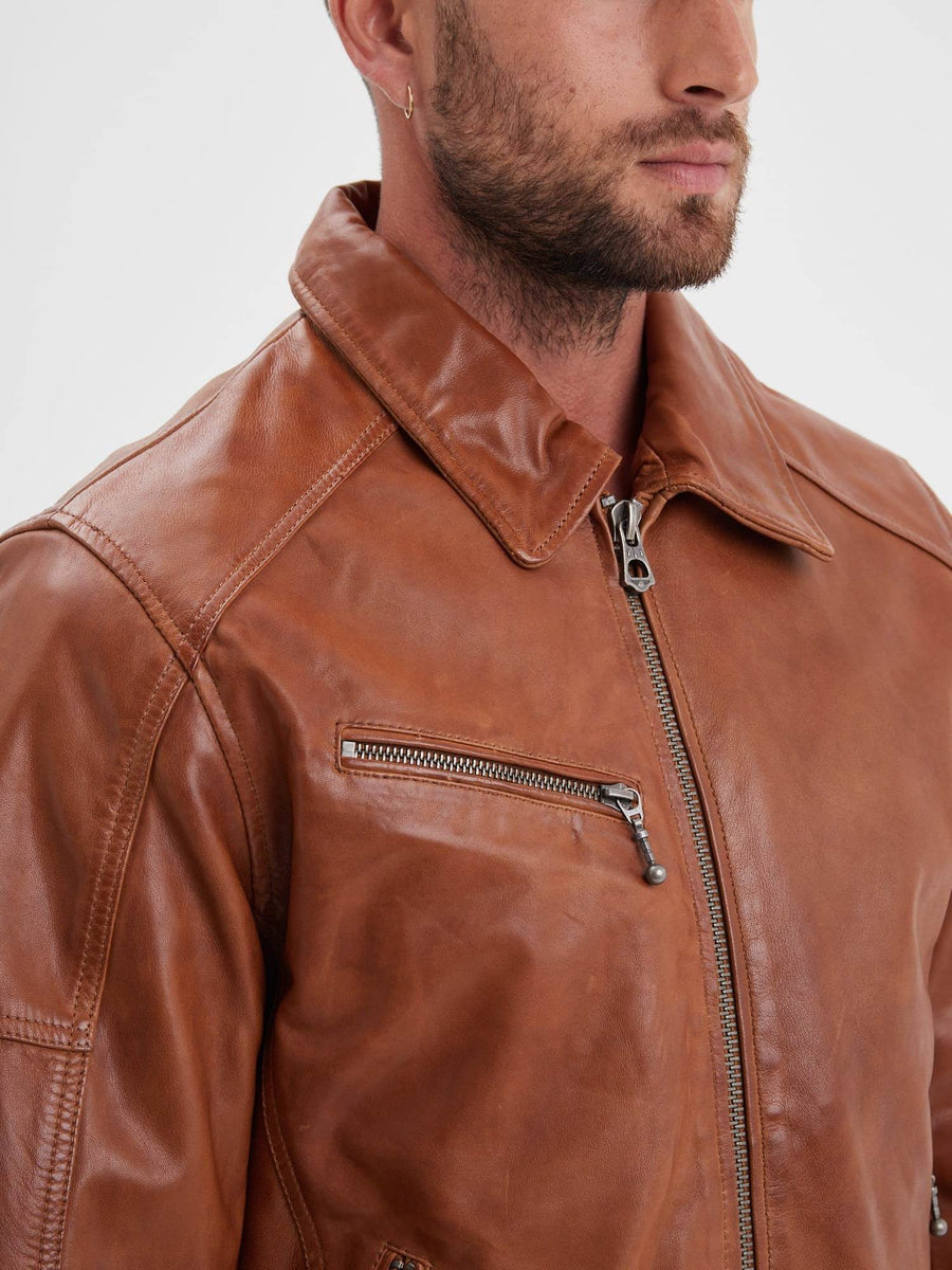 Daytona73 Mick Sheep Tiger Jacket — Black / Bison / Cognac-DAYTONA73-Industrie