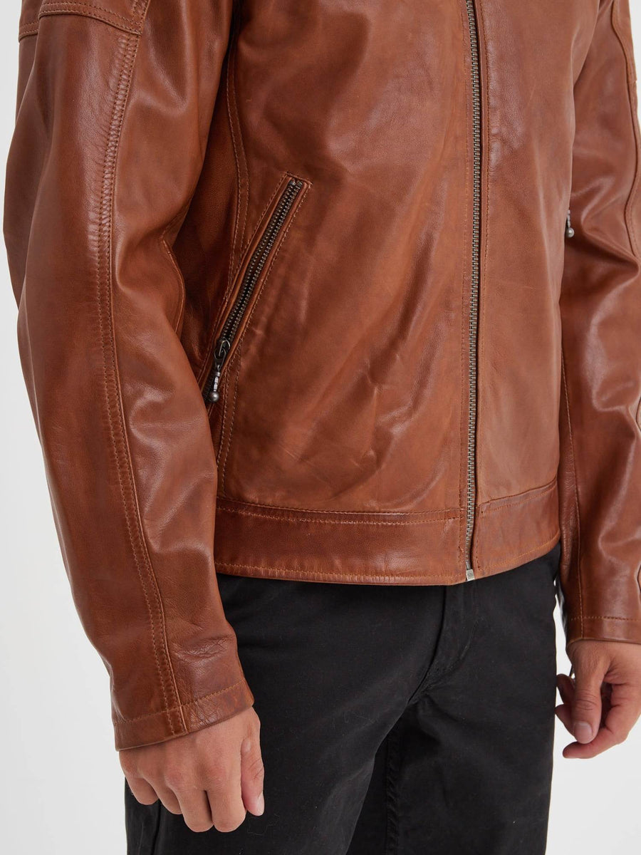 Daytona73 Mick Sheep Tiger Jacket — Black / Bison / Cognac-DAYTONA73-Industrie