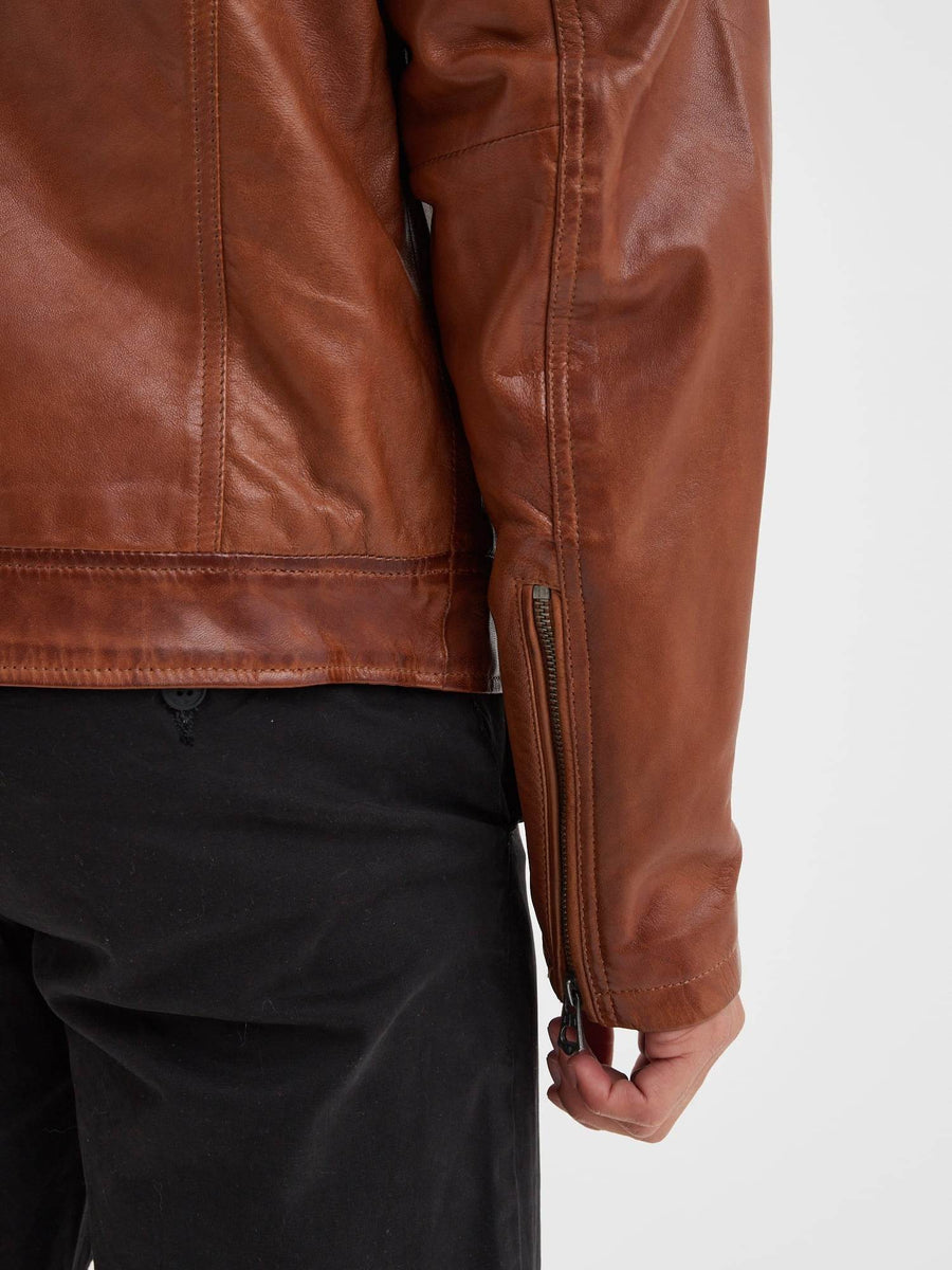 Daytona73 Mick Sheep Tiger Jacket — Black / Bison / Cognac-DAYTONA73-Industrie