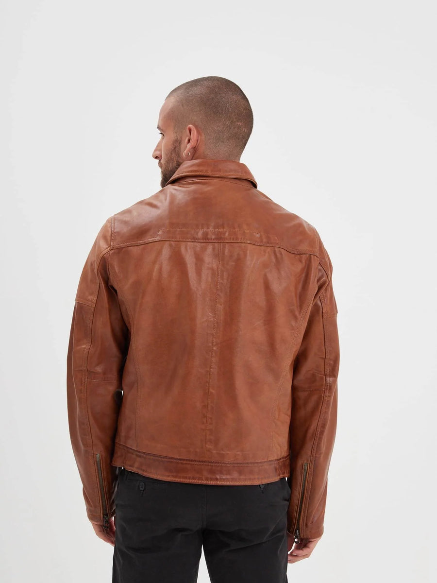 Daytona73 Mick Sheep Tiger Jacket — Black / Bison / Cognac-DAYTONA73-Industrie