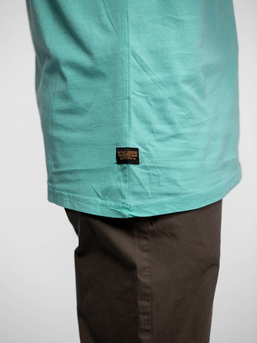 Daytona73 Sherbrooke Combed Cotton T-Shirt — Mint / Navy / White-DAYTONA73-Industrie