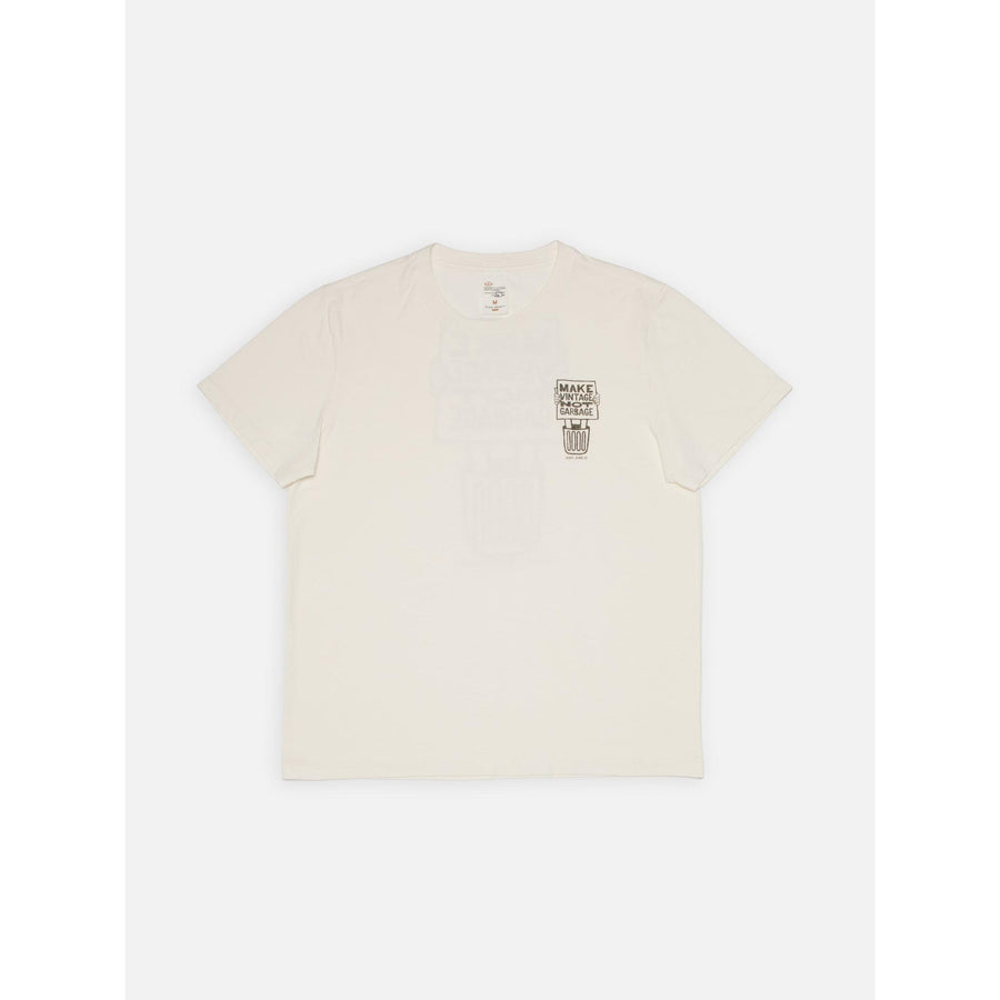 Nudie Jeans Roy Garbage T-Shirt — Chalk White