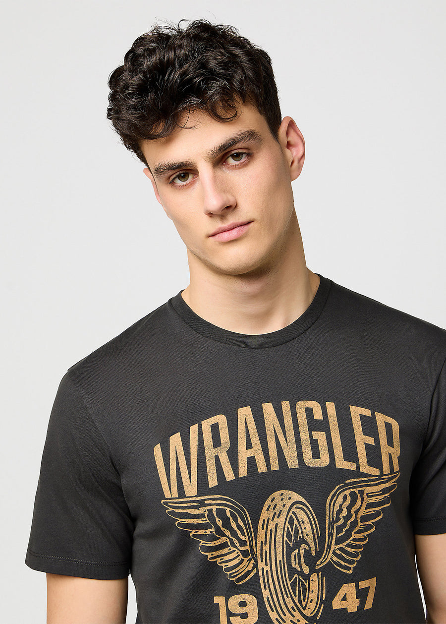 AMERICANA TEE FADED black wrangler 1