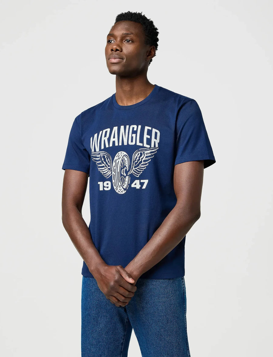 AMERICANA TEE navy WRANGLER 1