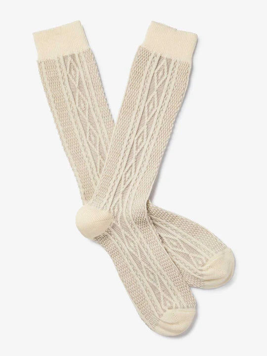 Royalties Paris Chaussettes Aran — Naturel / Kaki / Denim