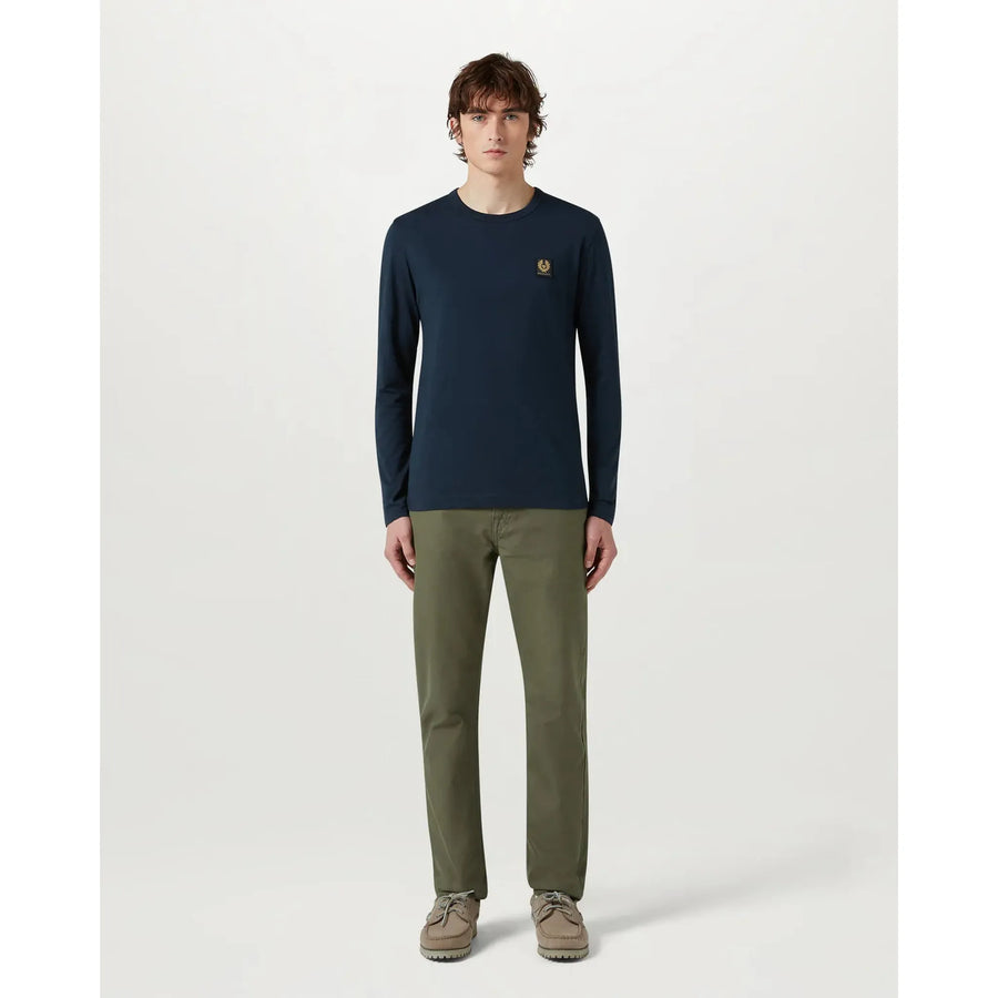 Belstaff Long Sleeved T-Shirt — White / Dark Ink Homme-BELSTAFF-Industrie