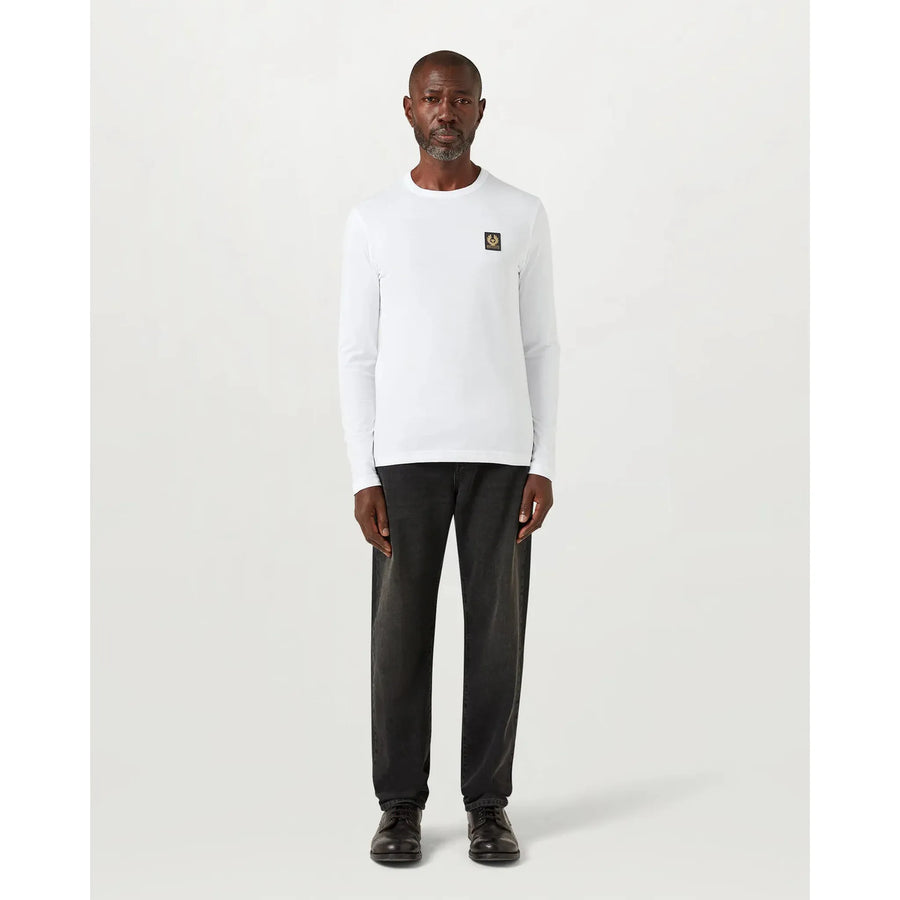 Belstaff Long Sleeved T-Shirt — White / Dark Ink Homme-BELSTAFF-Industrie