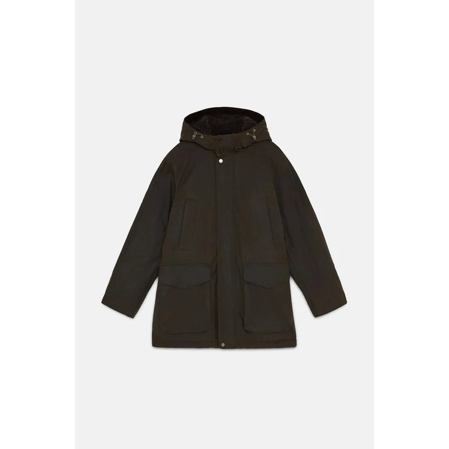 Baracuta Waxed Shooting Field Parka — Deep Moss / Tan Homme-BARACUTA-Industrie