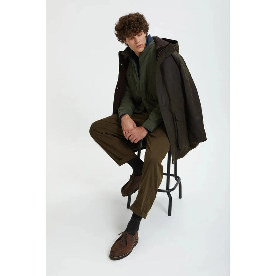 Baracuta Waxed Shooting Field Parka — Deep Moss / Tan Homme-BARACUTA-Industrie