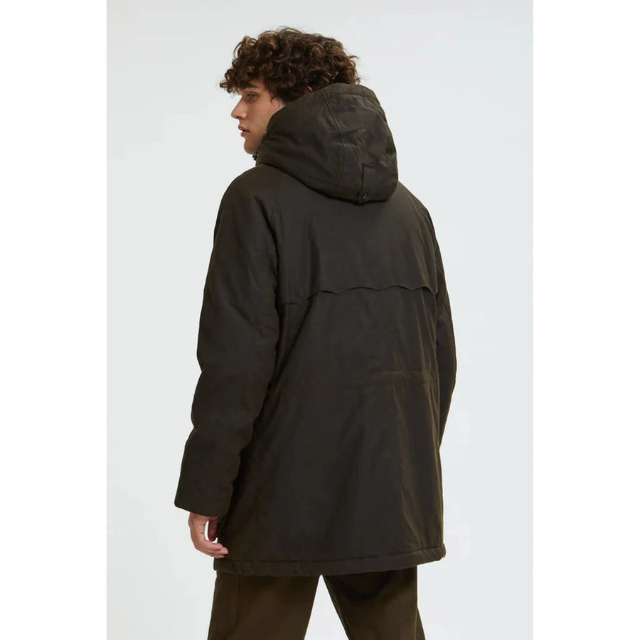 Baracuta Waxed Shooting Field Parka — Deep Moss / Tan Homme-BARACUTA-Industrie