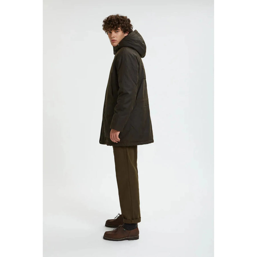 Baracuta Waxed Shooting Field Parka — Deep Moss / Tan Homme-BARACUTA-Industrie