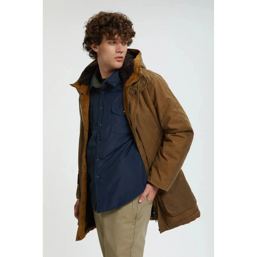 Baracuta Waxed Shooting Field Parka — Deep Moss / Tan Homme-BARACUTA-Industrie