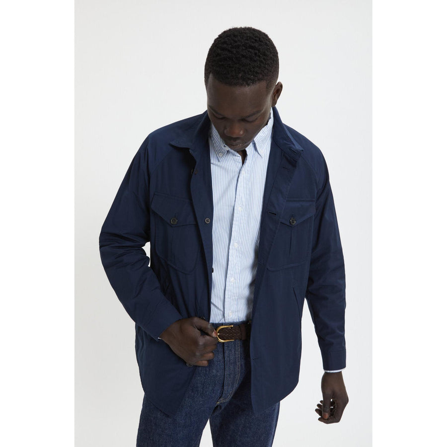 Baracuta Cloth Shirt Jacket — Beech / Navy Homme-BARACUTA-Industrie