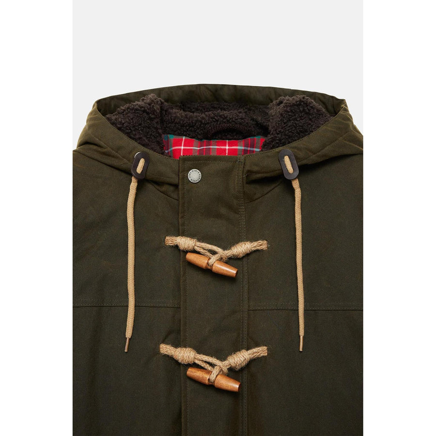 Baracuta Duffle Coat Ciré — Deep Moss Homme-BARACUTA-Industrie