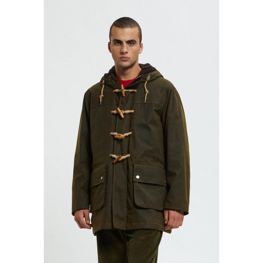 Baracuta Duffle Coat Ciré — Deep Moss Homme-BARACUTA-Industrie
