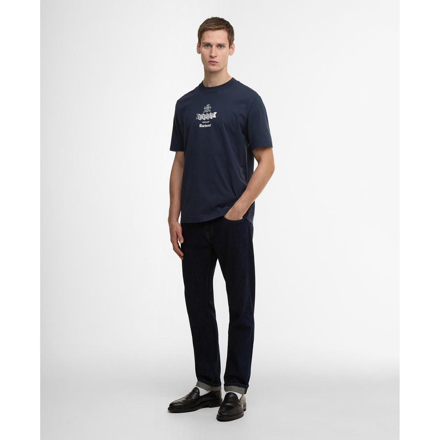 Barbour x Baracuta Vinyl Oversized T-Shirt — Navy / White Homme-BARACUTA-Industrie