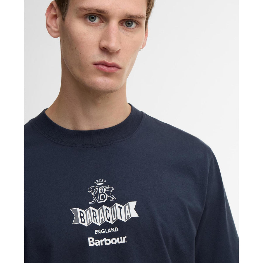 Barbour x Baracuta Vinyl Oversized T-Shirt — Navy / White Homme-BARACUTA-Industrie