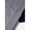 Brixton Builders Olson Chemise Manches Courtes — Blue Aura Stripe Homme-BRIXTON-Industrie