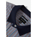 Brixton Builders Olson Chemise Manches Courtes — Blue Aura Stripe Homme-BRIXTON-Industrie