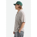 Brixton Bunker Twisted Stripe Chemise Manches Courtes — Robust Red Homme-BRIXTON-Industrie