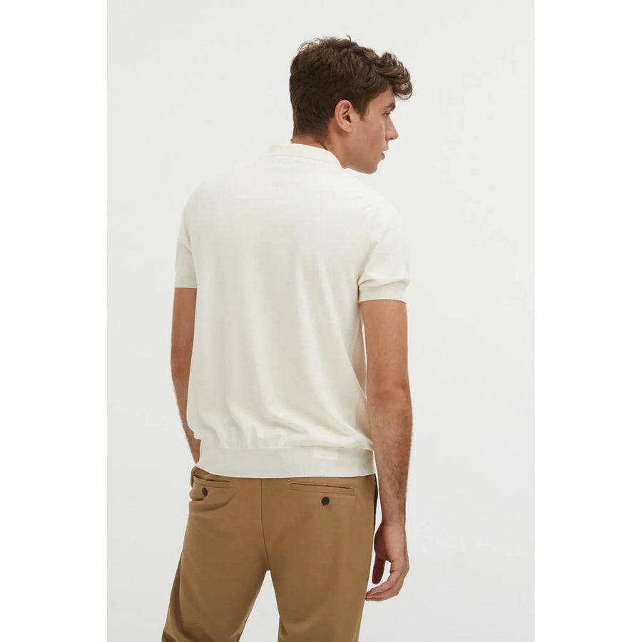 Baracuta Cotton Yarn IAFIL Knit Plain — Ivory / Navy Homme-BARACUTA-Industrie