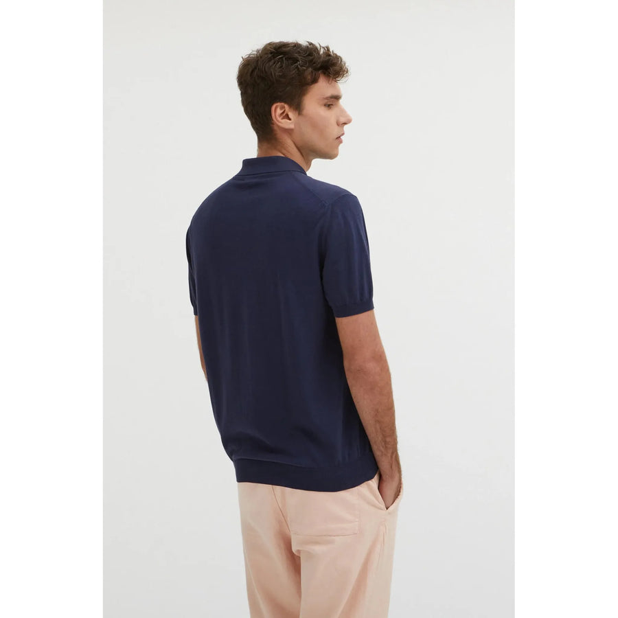Baracuta Cotton Yarn IAFIL Knit Plain — Ivory / Navy Homme-BARACUTA-Industrie