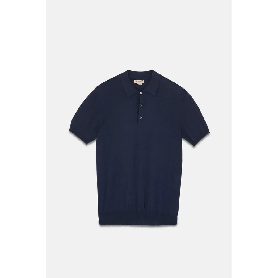 Baracuta Cotton Yarn IAFIL Knit Plain — Ivory / Navy Homme-BARACUTA-Industrie