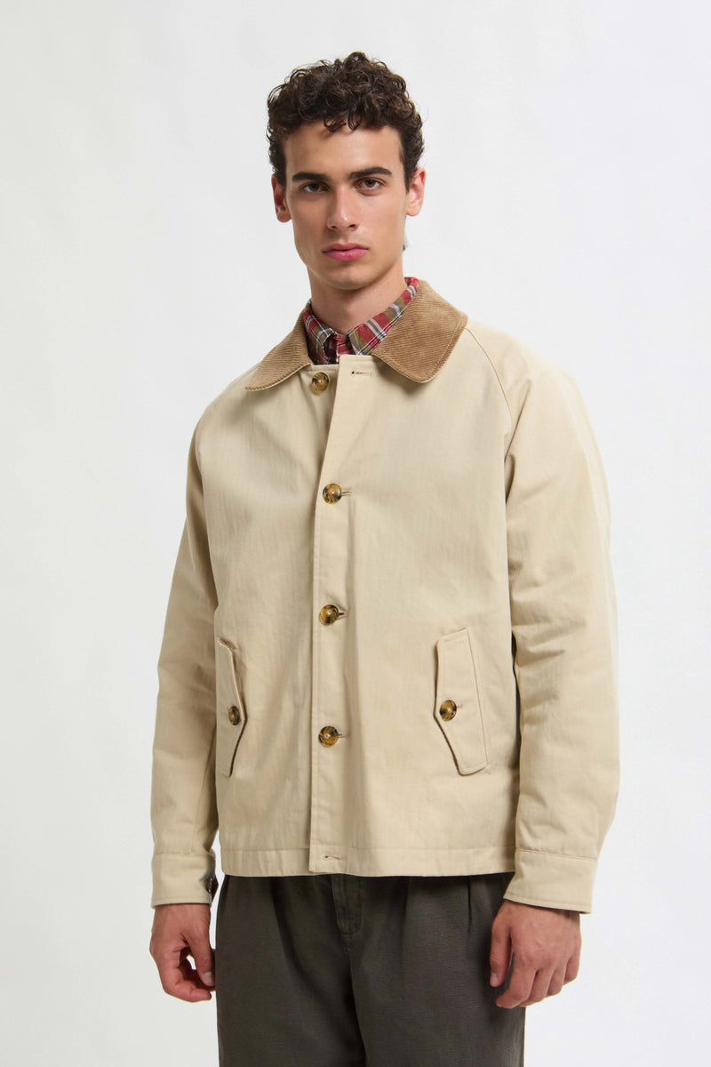 Baracuta Dry Wax Deck Jacket — Antique White