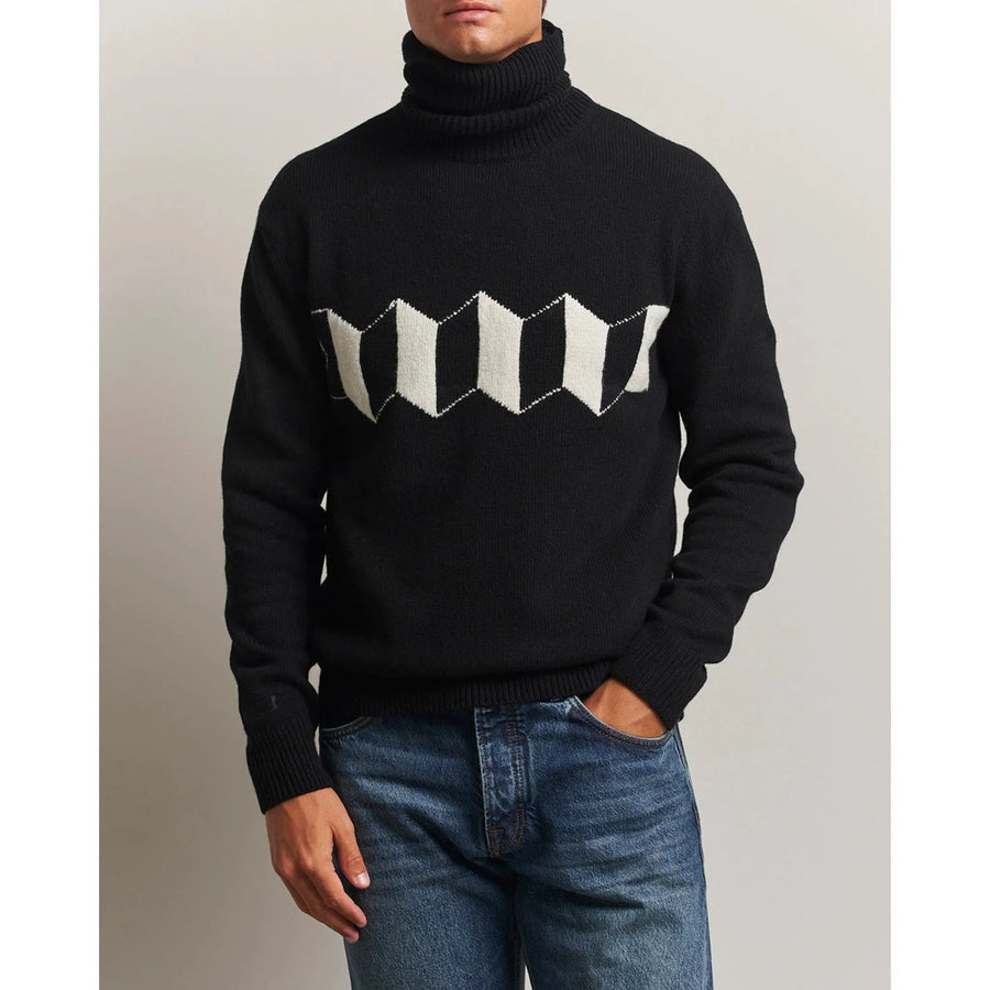 Baracuta Turtleneck Flag Logo — Black Homme-BARACUTA-Industrie