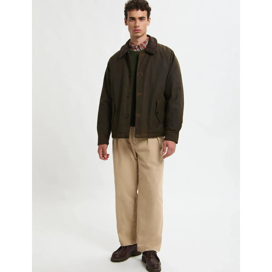 Baracuta Waxed Deck Jacket — Deep Moss Homme-BARACUTA-Industrie