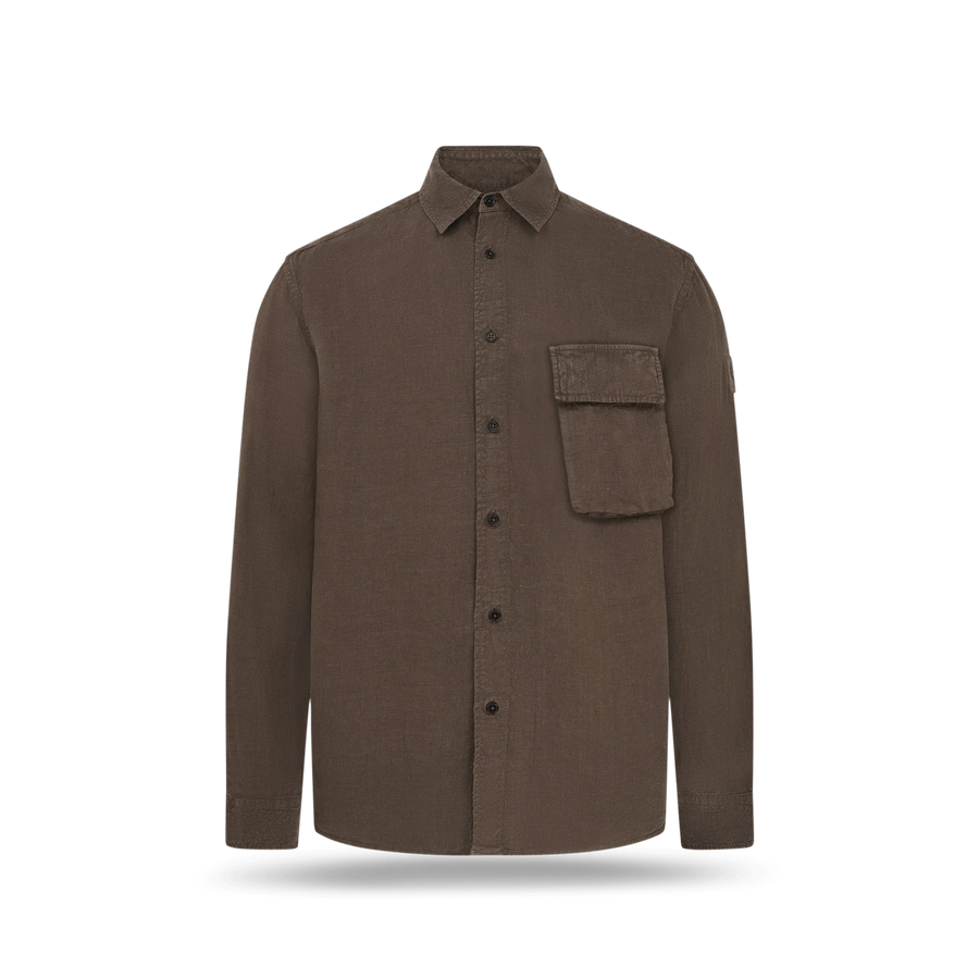 Belstaff Scale Shirt — Army Olive / Sky Blue Homme-BELSTAFF-Industrie