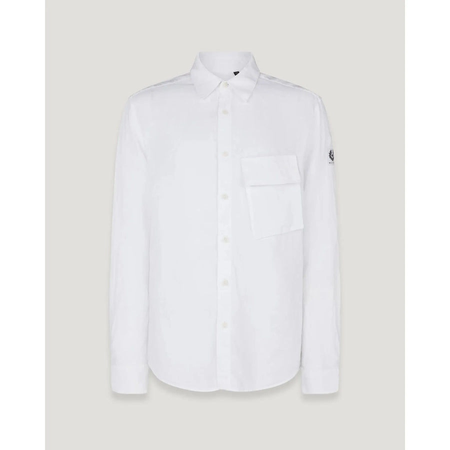 Belstaff Scale Shirt — White / Dark Ink / Aloe