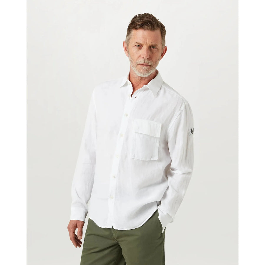 Belstaff Scale Shirt — White / Dark Ink / Aloe Homme-BELSTAFF-Industrie