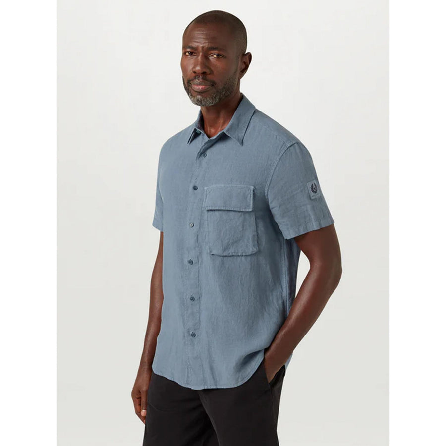 Belstaff Scale Short Sleeve Shirt — Blue Flint Homme-BELSTAFF-Industrie