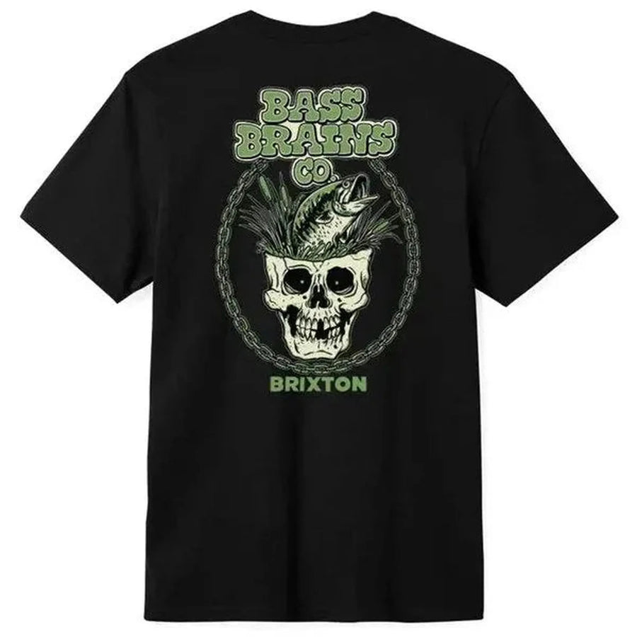 Brixton Bass Brains Skull T-Shirt — Black / White Homme-BRIXTON-Industrie