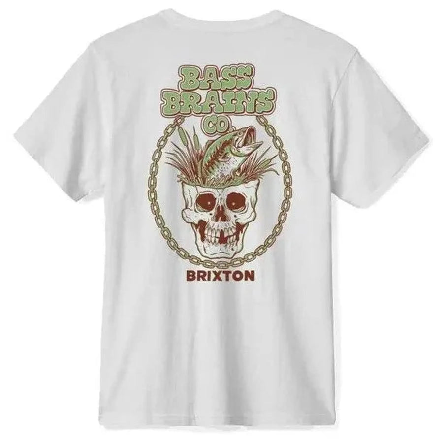 Brixton Bass Brains Skull T-Shirt — Black / White Homme-BRIXTON-Industrie