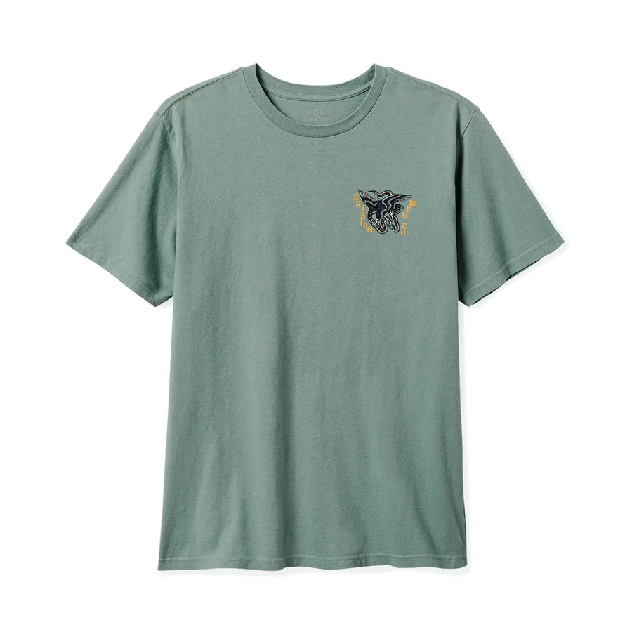Brixton Battle T-Shirt — Cream Classic Wash / Chinois Green Homme-BRIXTON-Industrie
