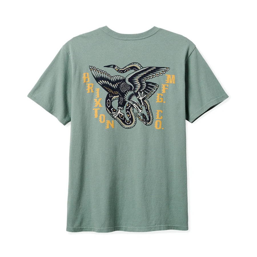 Brixton Battle T-Shirt — Cream Classic Wash / Chinois Green Homme-BRIXTON-Industrie