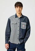CASEY COLORBLOCK SHIRT MIXED DENIM WRANGLER 1