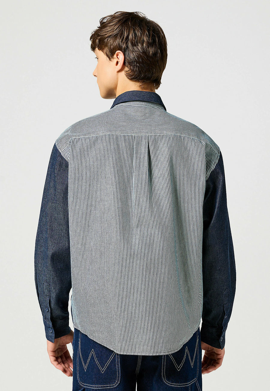 CASEY COLORBLOCK SHIRT MIXED DENIM WRANGLER 3
