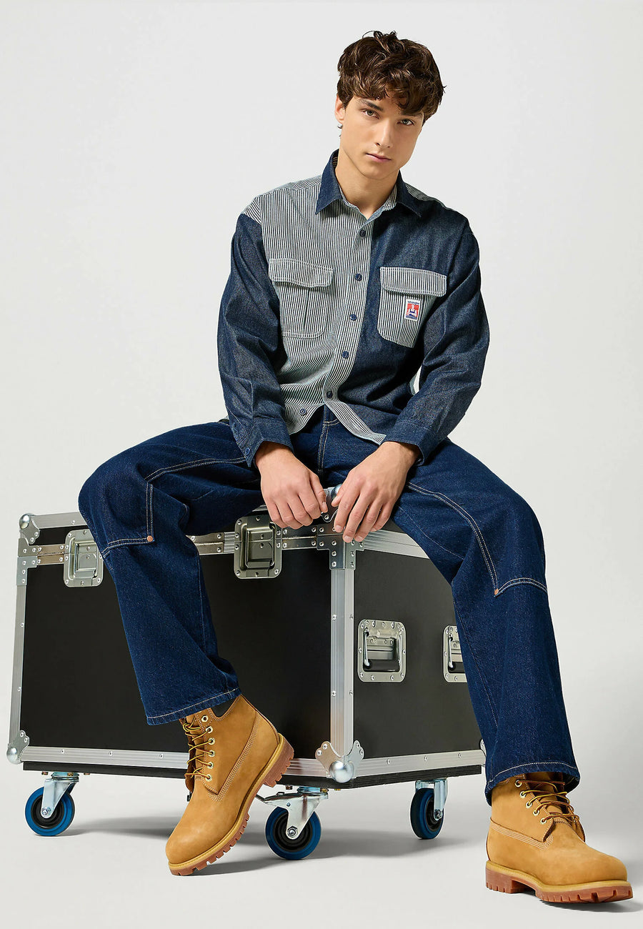 CASEY COLORBLOCK SHIRT MIXED DENIM WRANGLER 5