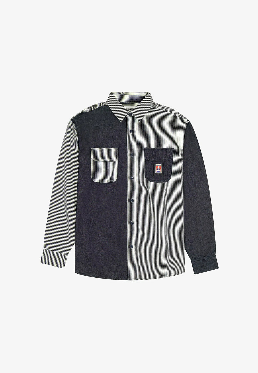 Wrangler Casey Colorblock Shirt — Mixed Denim