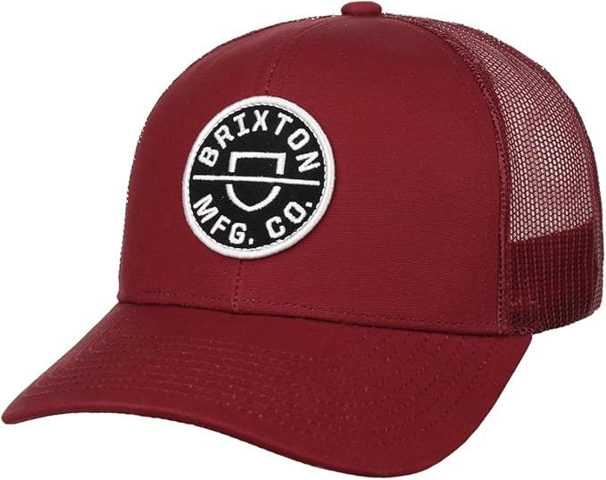 CREST X MP MESH CAP SPRUCE WHITE BRIXTON BURGUNDY BURGUNDY 1
