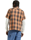 CRU LINEN BLEND SS WVN BLACK RUST ORANGE BRIXTON 2