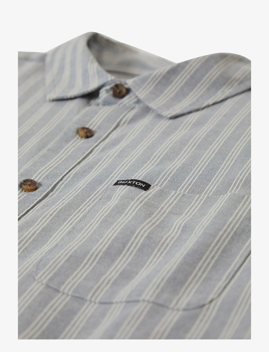 CRU OXFORD STRIPE SS WVN BASALT BLUE WHITECAP STRIPE BRIXTON 3