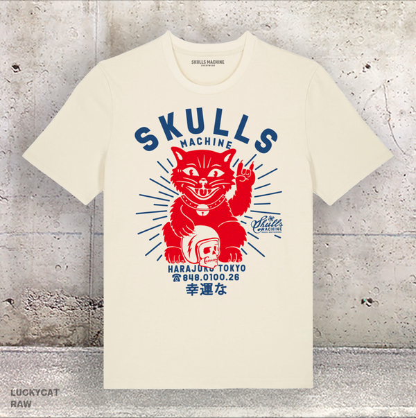 Skulls Machine T-shirt Luckycat — Raw
