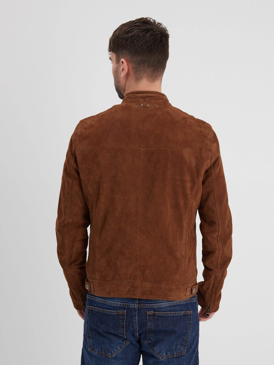 Daytona73 Delf Goat Suede Jacket — Cognac / Curds / Kelp / Tobacco-DAYTONA73-Industrie