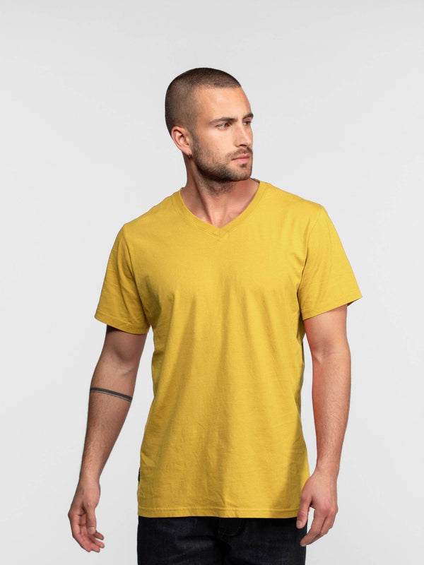 Daytona73 Donell V Combed Cotton T-Shirt — Gold Yellow / Jade-DAYTONA73-Industrie