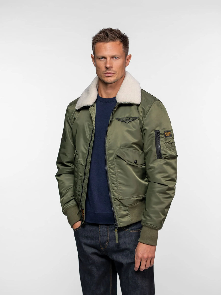 Daytona73 Hanford Jacket — Khaki Green / Navy-DAYTONA73-Industrie