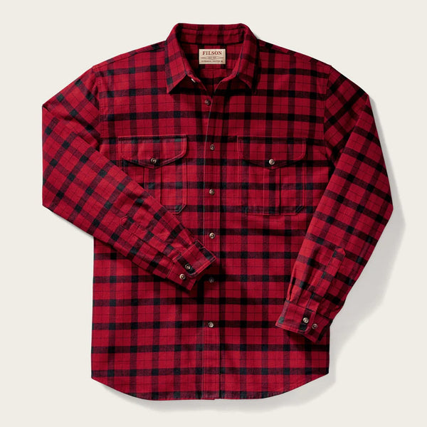Filson Alaskan Guide Shirt — Red Black Plaid / Natural Heather
